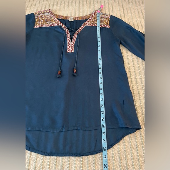 Gimmicks - Teal Boho Top - Shirt - Blouse - Size: Small - Picture 3 of 6